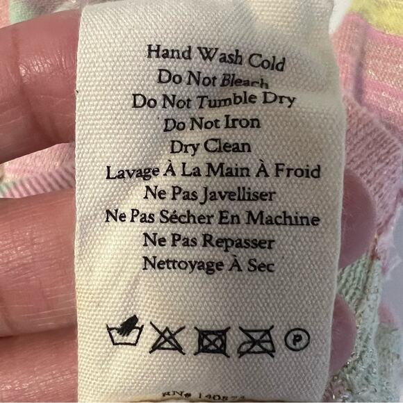 LoveShackFancy Asteria Stripe Crop Cardigan Sweater Pastel Striped Sz XS - Picture 9 of 10